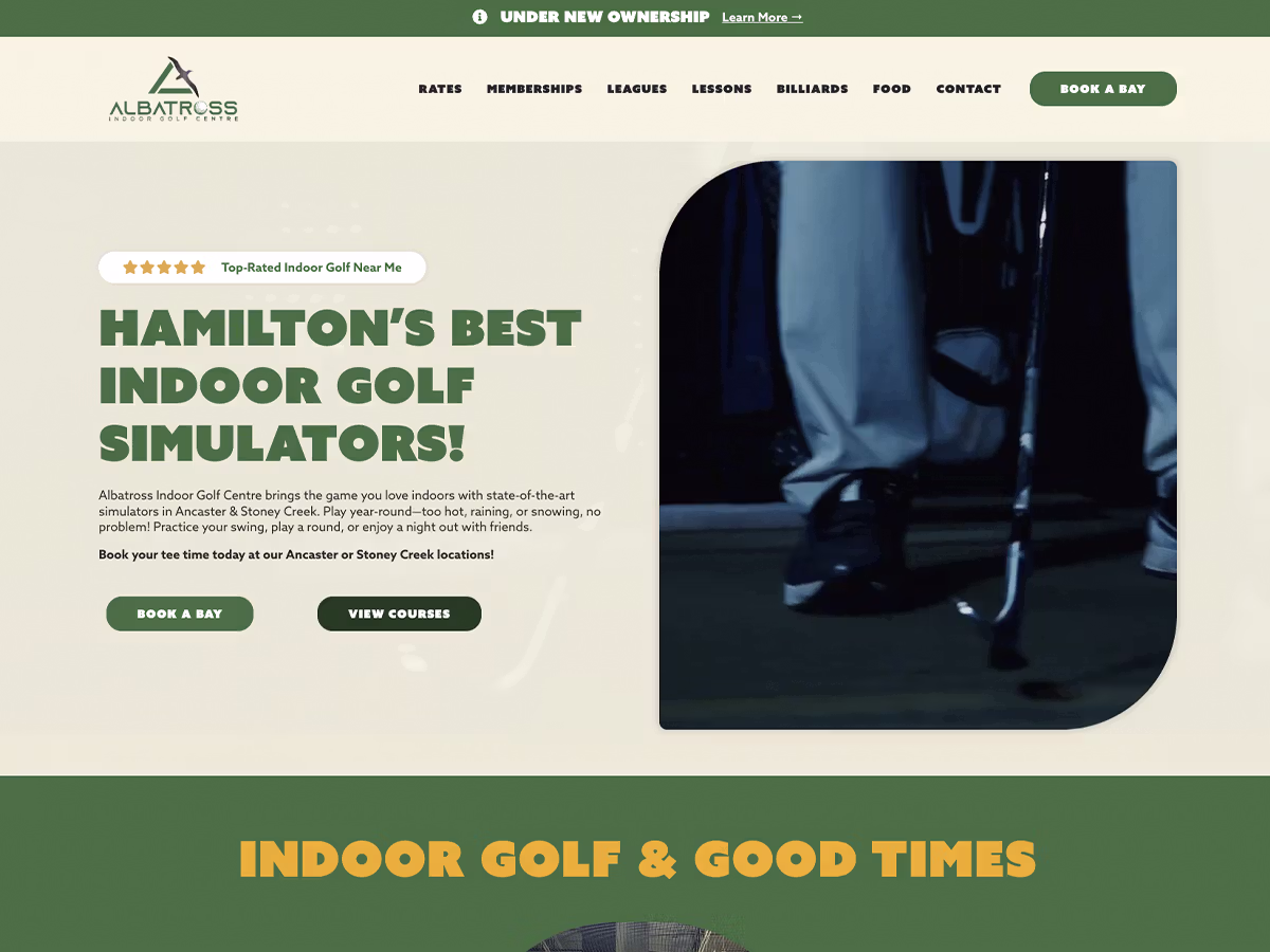 Albatross Indoor Golf website