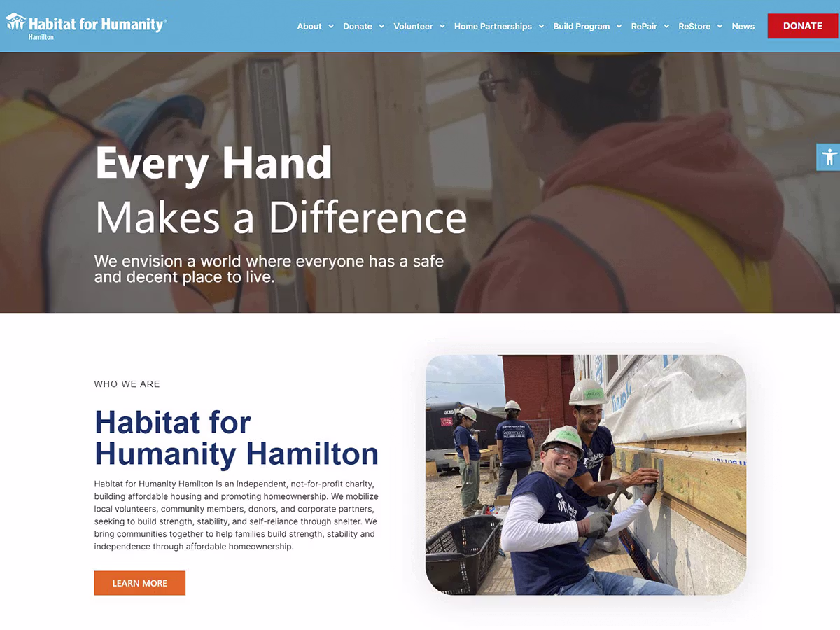 Habitat for Humanity Hamilton website