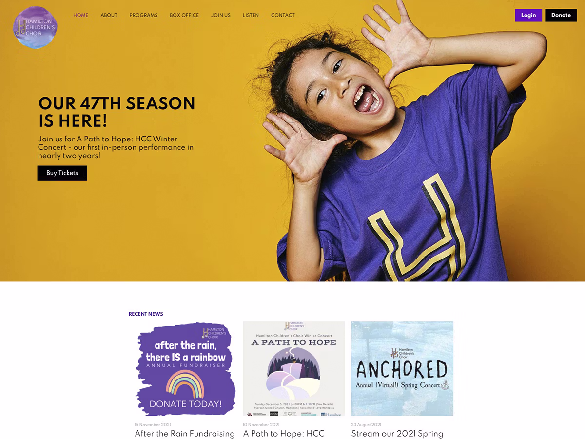 Hamilton Children's Choir website