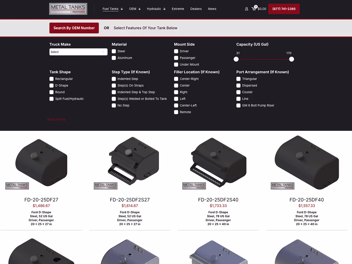Metal Tanks website