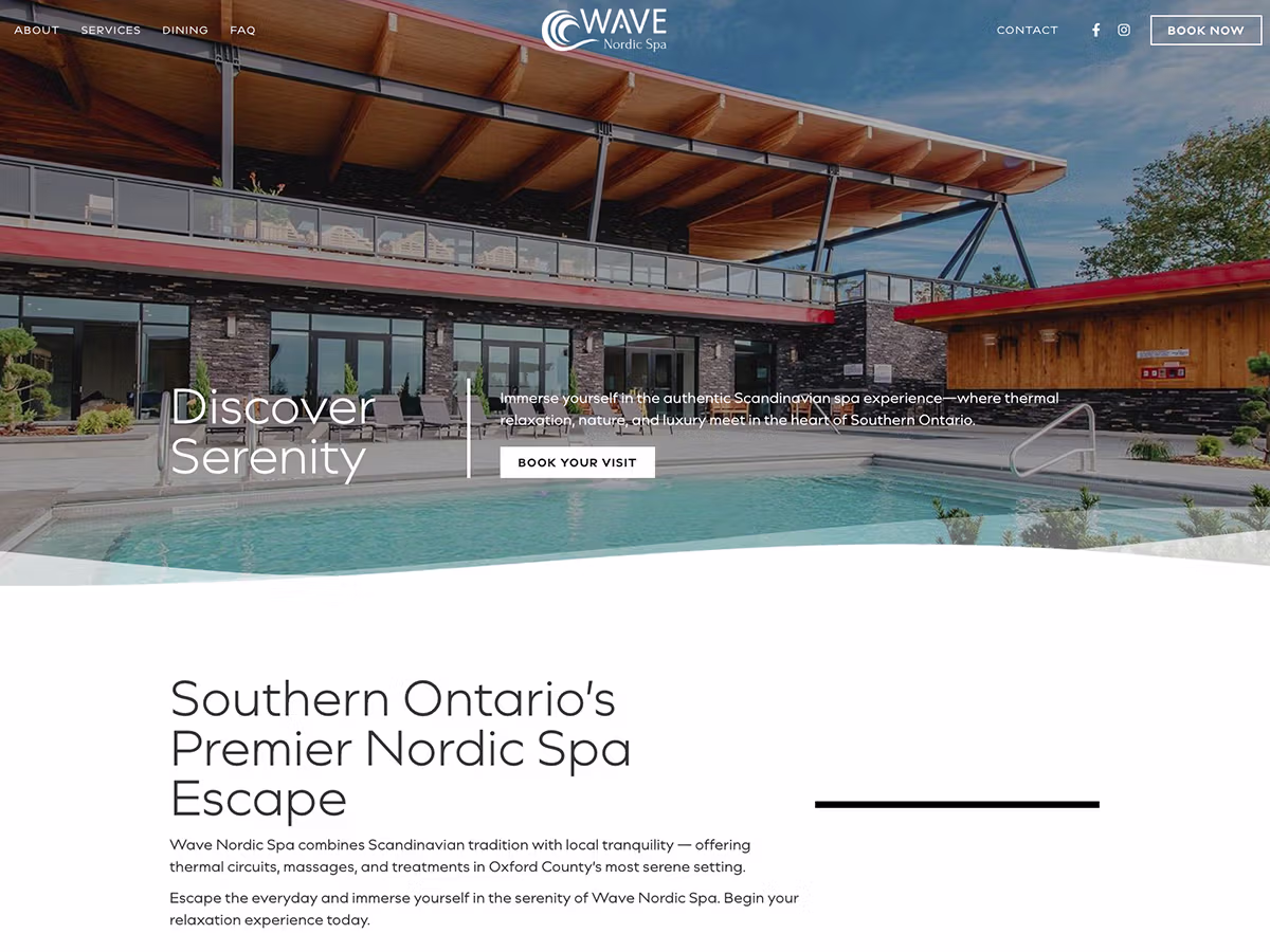 Wave Nordic Spa website