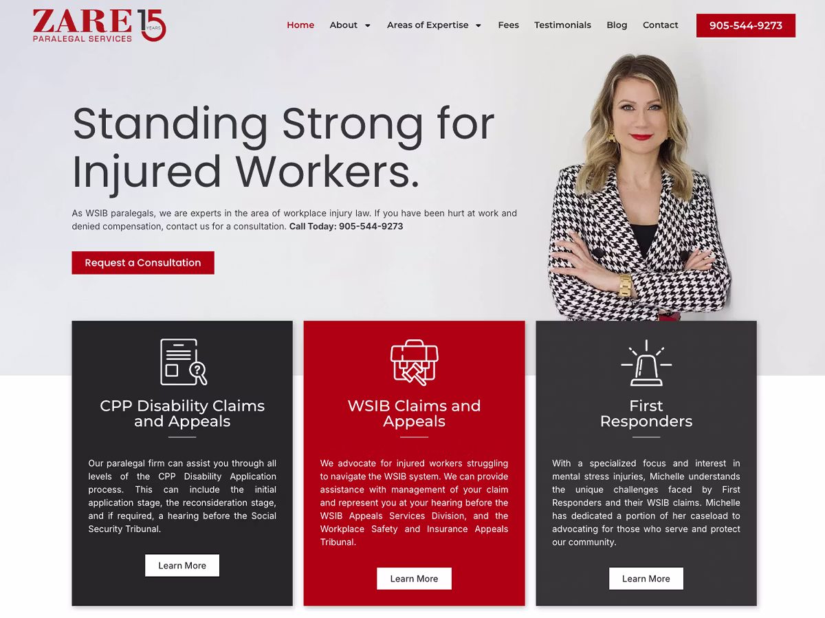 Zare Paralegal Services website